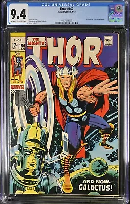 Buy Thor #160 Key Vs Galactus, Classic Jack Kirby Cover, Cgc 9.4 • 310.64£