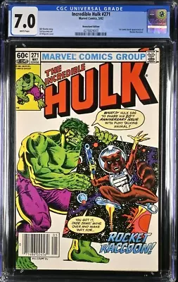 Buy Marvel Comics The Incredible Hulk #271 CGC 7.0 1st Appearance Of Rocket Raccoon • 105.59£