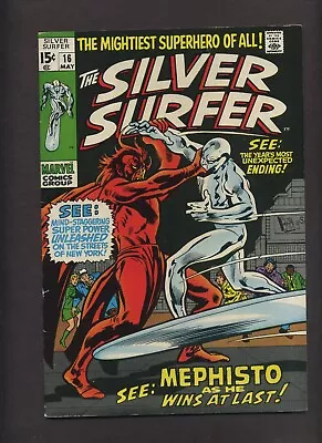 Buy Silver Surfer 16 FN+ John Buscema Nick Fury! MEPHISTO! 1970 Marvel Comics R393 • 61.51£