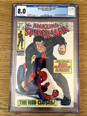 Buy Amazing Spider-Man 73 CGC 8.0 Marvel 1969 VF 1st Silvermane Man-Mountain Marko • 135.90£