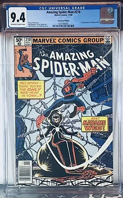 Buy Amazing Spider-man #210 CGC 9.4 Newsstand Madame Web 1st Appearance • 116.49£