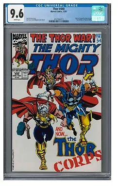 Buy Thor #440 (1991) Key 1st Appearance Thor Corps CGC 9.6 White Pages DE247 • 73.74£