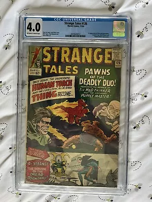 Buy Strange Tales #126/CGC Universal 4.0 OW-W/1st Clea & Dormammu • 116.70£