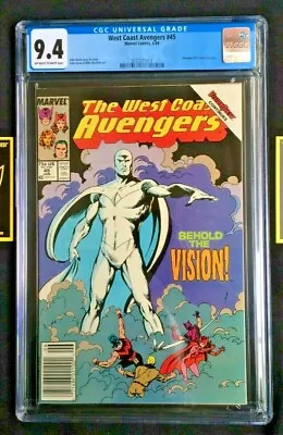 Buy West Coast Avengers #45 Newsstand 1st White Vision! Disney+  CGC 9.4 3737271013 • 85.50£
