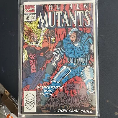 Buy NEW MUTANTS  # 91 Marvel  LIEFELD Cable Sabertooth   Newstand VariaNT • 6.98£
