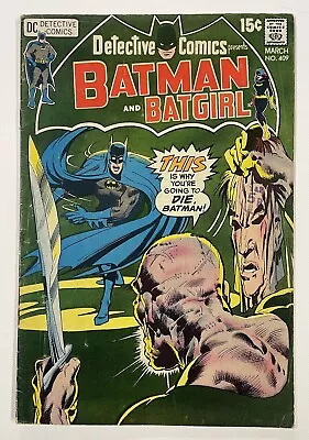 Buy Detective Comics #409. March 1971. Dc. Vg+. Batgirl! Neal Adams Cover! • 15£