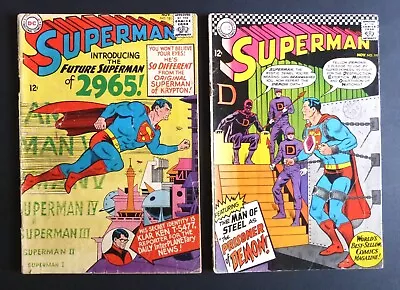 Buy SUPERMAN DC 1965 / 1966 Silver Age : Job Lot Pair   #181  #191  (VG And VG/FN) • 9.99£