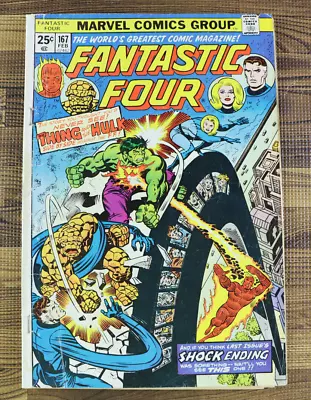 Buy 1976 Marvel Comic Fantastic Four #167 Damaged • 1.77£