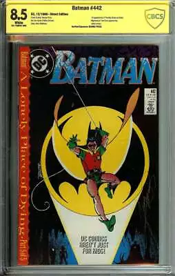 Buy Batman #442 Cbcs 8.5 White Pages // Signed By George Perez 1989 • 93.19£