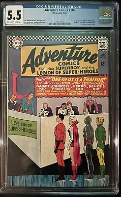 Buy ADVENTURE COMICS #346 CGC 5.5 July 1966 D.C. Comics   1st KARATE KID Jim Shooter • 111.82£