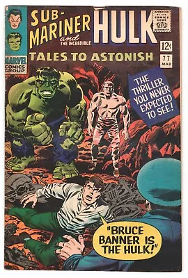 Buy Tales To Astonish #77 - Hulk & Sub-Mariner - JACK KIRBY Cover Art GD/VG 3.0 • 15.51£