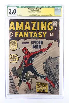 Buy Amazing Fantasy #15 - Marvel CGC 3.0 Origin 1st App Spider-Man SIGNED STAN LEE • 20,191.05£