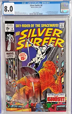 Buy 🔥silver Surfer #8 Cgc 8.0*marvel 1969*2nd App Mephisto*1st App Flying Dutchman* • 116.48£