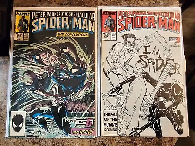 Buy Spectacular Spider-Man #132 & 133 Kraven's Last Hunt Marvel Comics Lot 1987 VF • 8.54£