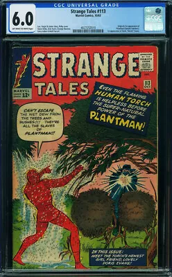 Buy Strange Tales #113 CGC 6.0 Marvel 1963 Fantastic Four 1st Plantman! N10 419 Cm • 219£