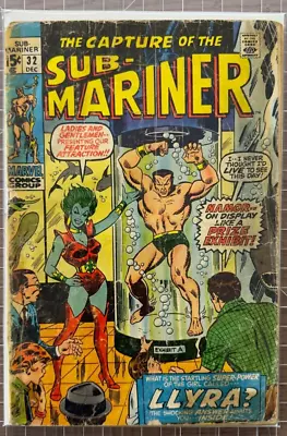 Buy Sub-Mariner #32 1st Appearance Llyra! Marvel Comic 1970 0.5-1.5 Reader • 11.64£