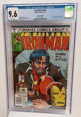 Buy Iron Man #128 CGC 9.6  Newsstand  Iconic Alcoholism Cover  Demon In A Bottle  • 303.38£