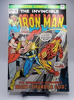 Buy Invincible Iron Man #66 Marvel 1974 Gil Kane Cover! Thor Vs Iron Man! Sharp Copy • 23.29£