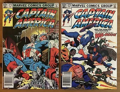 Buy 2 GREAT Issues Of CAPTAIN AMERICA, 272 And 273 Drawn By Mike Zeck! VF Or Better! • 13.98£