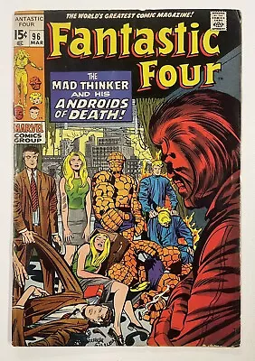 Buy Fantastic Four #96. March 1970. Marvel. Vg+. Stan Lee & Jack Kirby! Mad Thinker! • 20£