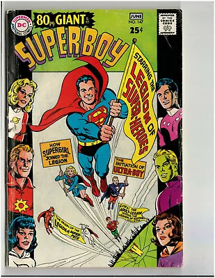 Buy Superboy 147 (DC, 1968)  FIRST TELLING OF ORIGIN OF THE LEGION!!! CLASSIC!!! • 23.30£