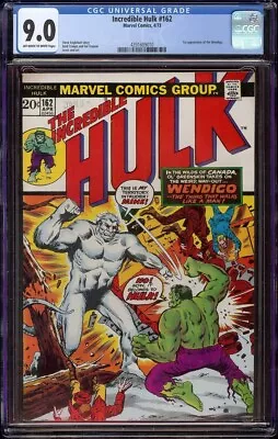 Buy Incredible Hulk # 162 CGC 9.0 OW/W (Marvel, 1973) 1st Appearance Of Wendigo • 229.10£