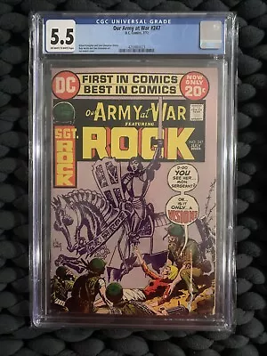 Buy Our Army At War #247 1972 CGC 5.5 Graded (DC Conics, July 1972) Joe Kubert Cover • 38.82£