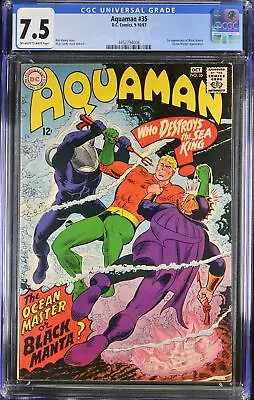 Buy Aquaman #35 CGC VF- 7.5 1st Appearance Black Manta Ocean Master! DC Comics 1967 • 496.25£