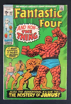 Buy Fantastic Four #107 (1971) Classic Thing Cover VG/FN 5.0  VA561 • 18.60£