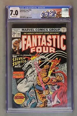 Buy Fantastic Four #155 ~ Marvel ~  2/1975 CGC Graded At 7.0 With Off-White Pages • 52.90£