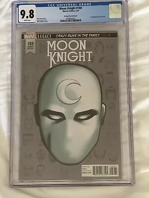 Buy CGC 9.8 Moon Knight #188 McKone Variant Cover 1st App. Sun King White Pages 2018 • 50.48£