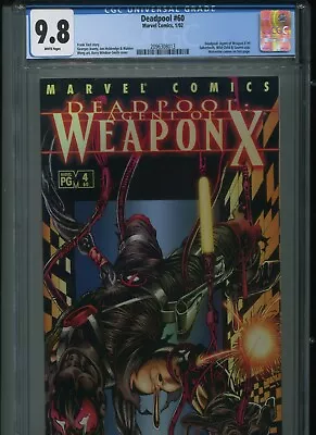 Buy Deadpool 60 CGC 9.8 Agent Of Weapon X 4 Uncanny X-Force Cable X-Men New Mutants • 69.89£