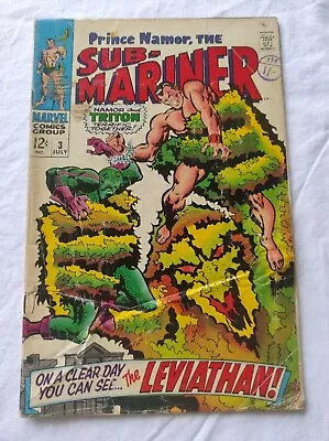 Buy Prince Namor The Sub-Mariner #3 Marvel Comics 1968 - Buscema Cover • 5£