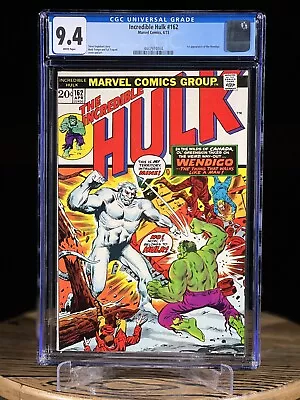 Buy INCREDIBLE HULK #162 CGC 9.4 1973 1st Appearance Of Wendigo Marvel Comics • 349.47£