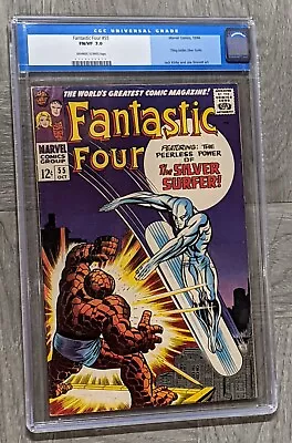 Buy Fantastic Four #55 CGC 7.0 Marvel 1966 Thing Vs Silver Surfer Old Label Kirby • 202.27£