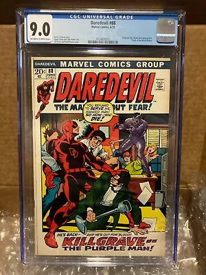 Buy Daredevil #88 (1972 Marvel) CGC 9.0 Origin Of Black Widow, Purple Man App • 108.73£