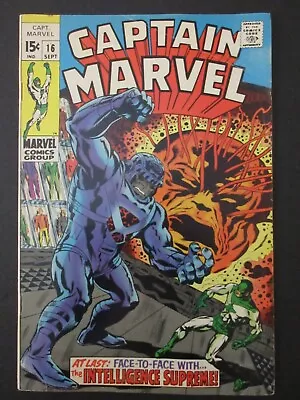 Buy Captain Marvel #16 (5.0 VG/FN) DEBUT OF NEW CPTN MARVEL SUIT, 1969 • 13.59£