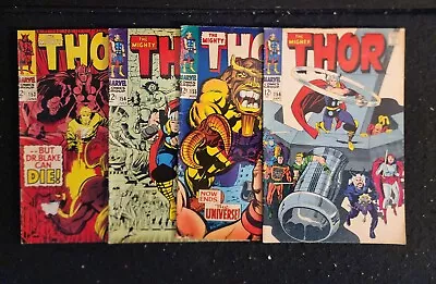 Buy THOR #153, 154, 155, 156 (Marvel Comics 1968) AVG VG/F Jack Kirby Vince Colletta • 50.48£