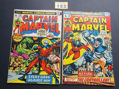 Buy CAPTAIN  MARVEL # 25 + 30  1972 / 73 JIM STARLIN MARVEL COMICS X 2 • 29.99£