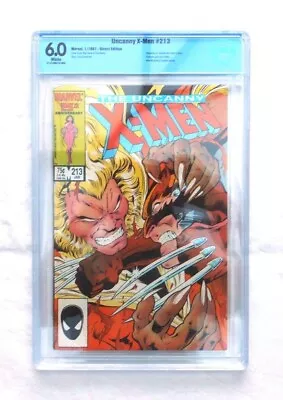 Buy Uncanny X-Men #213 CBCS 6.0 (Not CGC) Marvel 1987. Sabretooth Vs Wolverine • 55£