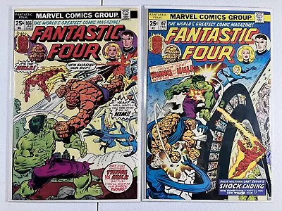 Buy (2 Books!) Fantastic Four 166 & 167 Hulk Vs. Thing! 1976 Marvel Value Stamps • 19.41£