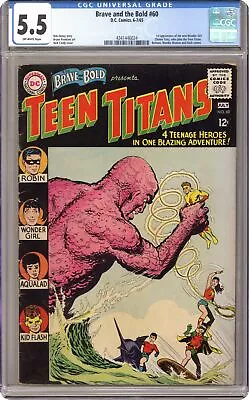 Buy Brave And The Bold #60 CGC 5.5 1965 4341446024 2nd App. Teen Titans • 271.81£