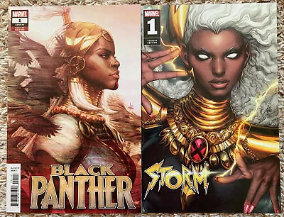 Buy BLACK PANTHER #1 + STORM #1 (Marvel 2018/2023) ARTGERM Variant Set-SHURI-NM • 11.64£