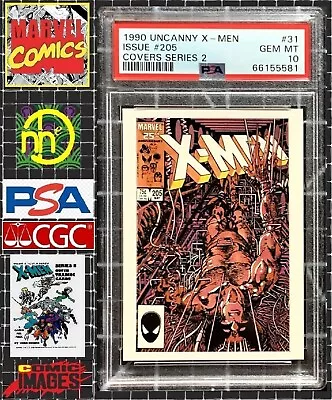Buy 1990 Marvel Comic Images X-Men Covers II Uncanny X-Men #205 PSA 10 GEM MINT POP2 • 168.68£