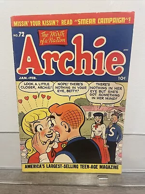 Buy Archie #72 (Jan-Feb 1955) - Betty And Veronica! Good Girl Art GGA Golden Age 10c • 97.04£