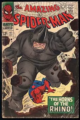 Buy Amazing Spider-Man #41 Marvel 1966 (GD+) 1st App Of The Rhino! L@@K! • 196.47£
