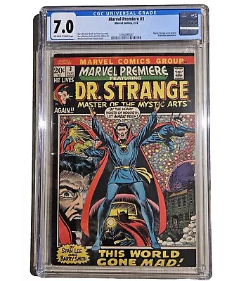 Buy MARVEL PREMIERE #3 DR. STRANGE July 1972 CGC 7.0  KEY ISSUE Graded Comic • 116.45£