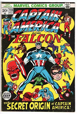 Buy Captain America And Falcon #155 November 1972 Marvel Comics FINE • 12.39£