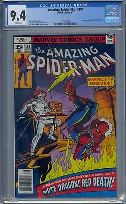 Buy Amazing Spider-man #184 Cgc 9.4 1st White Dragon Ross Andru White Pages • 64.06£