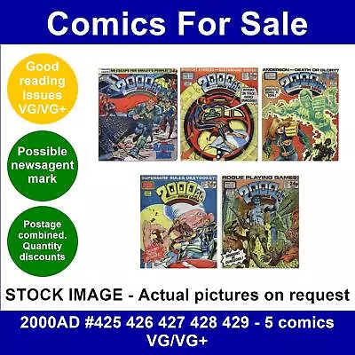 Buy 2000AD #425 426 427 428 429 - 5 Comics VG/VG+ • 8.99£